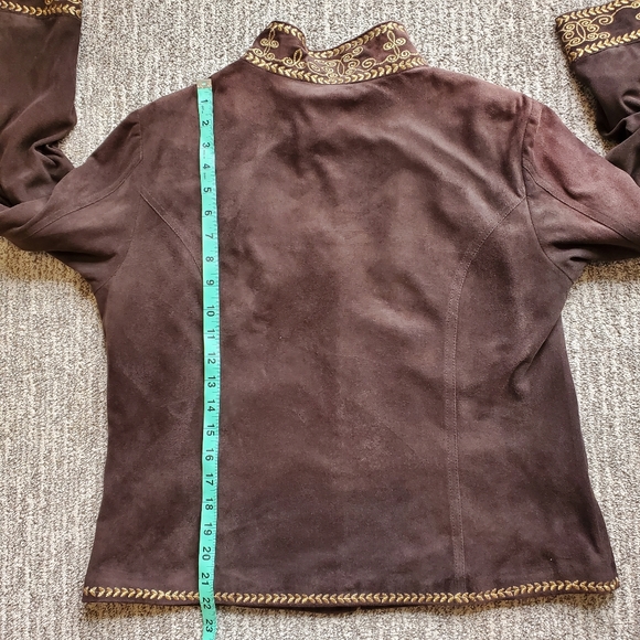 EUC Vintage Coldwater Creek Faux Suede Emboidered Lined Zipper Jacket Petite M - Picture 7 of 7